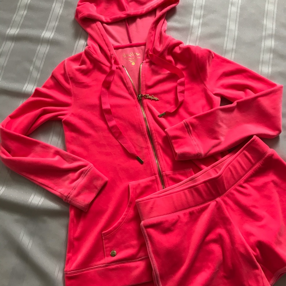 Lily Pulitzer Velour Jacket & Shorts